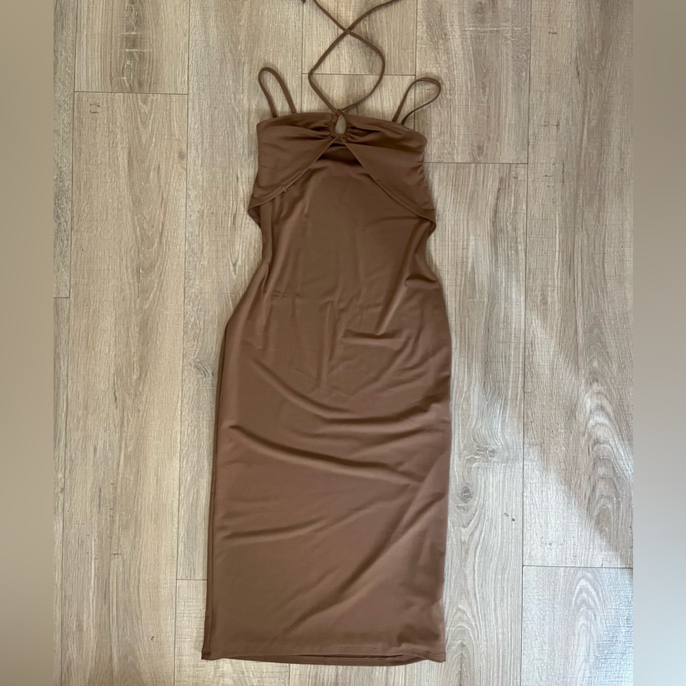 Abercrombie and Fitch Halter Keyhole Knit Midi Dress